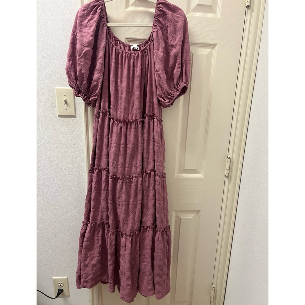 Emory Park Pink Smocked Tiered Maxi Dress